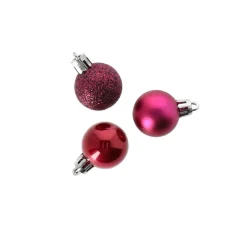Kerstbal 3cm mix tube 14st festive pink