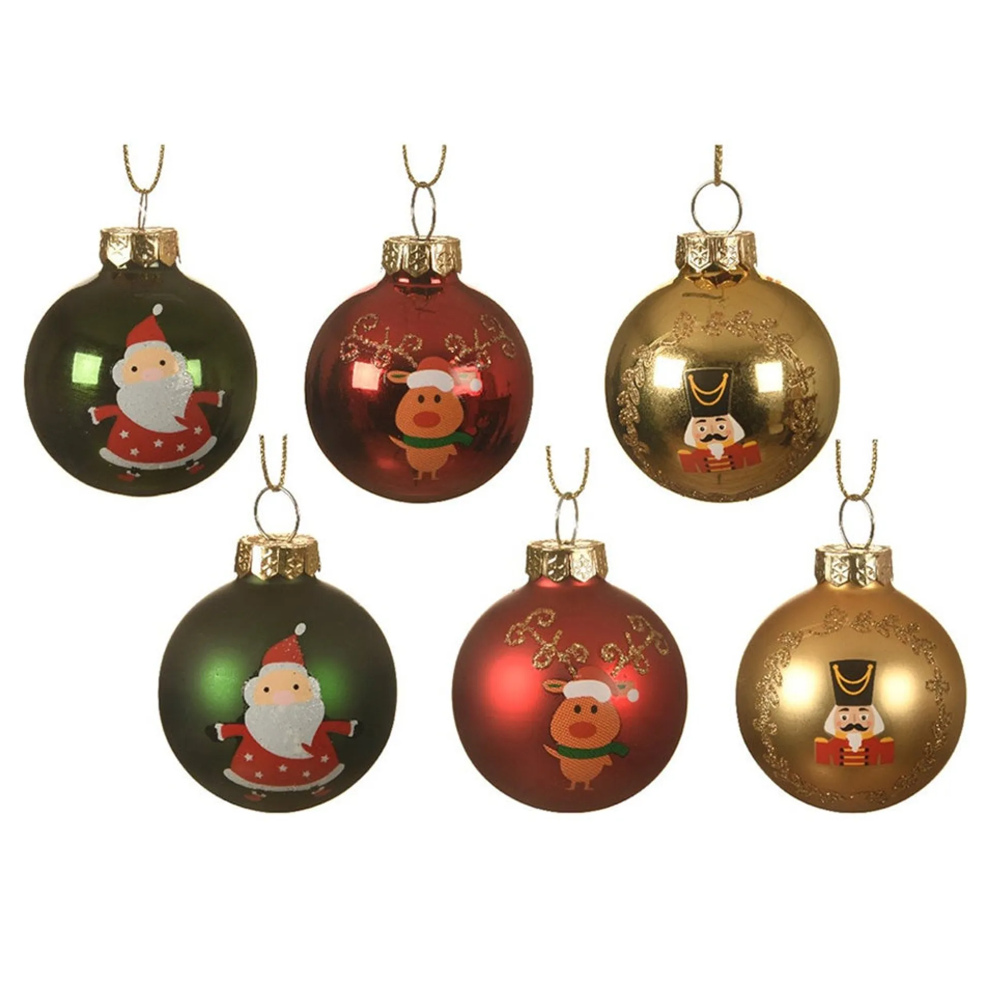 Kerstbal glas 4 cm nuthcracker