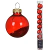 Kerstbal glas 3 cm 9st. rood