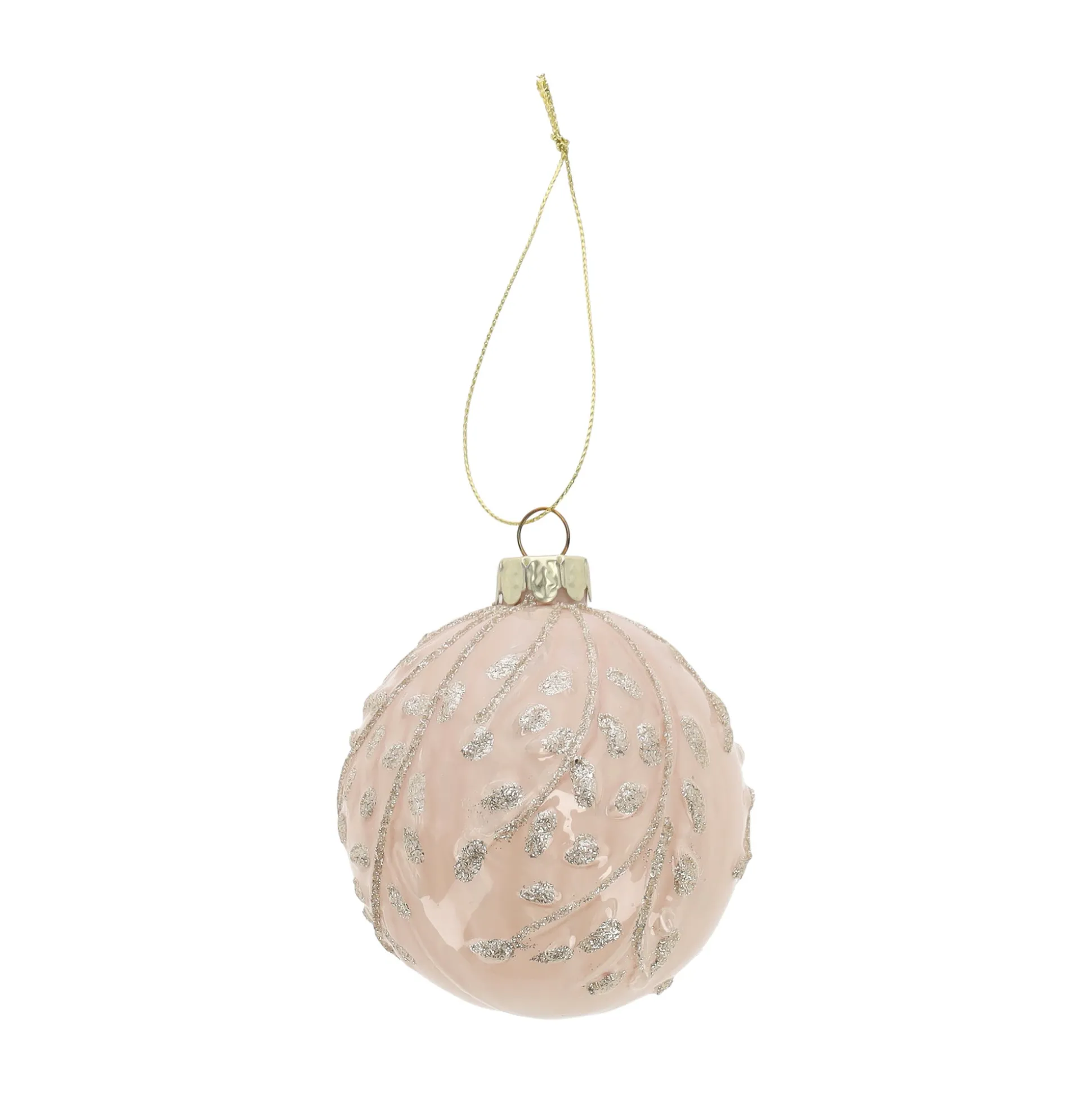 Kerstbal glas champagne 9 cm