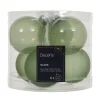 Kerstbal glas glans mat matcha 6 cm 6st.