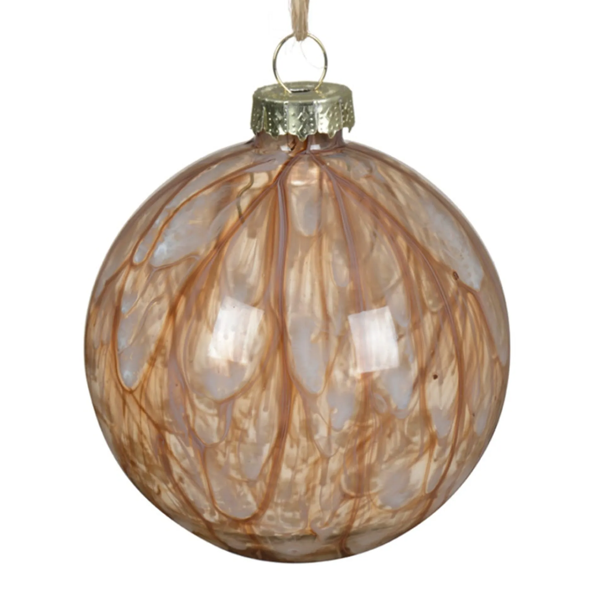 Kerstbal glas pecan 8 cm