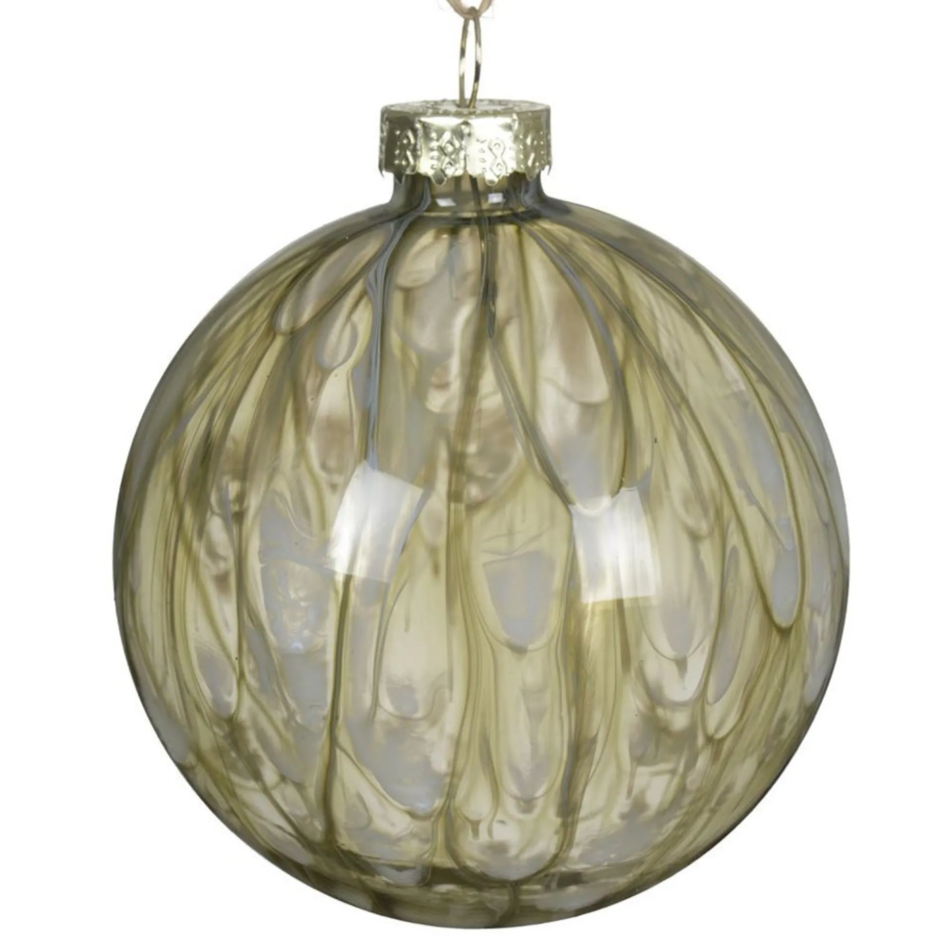 Kerstbal glas rosemarijn 8 cm