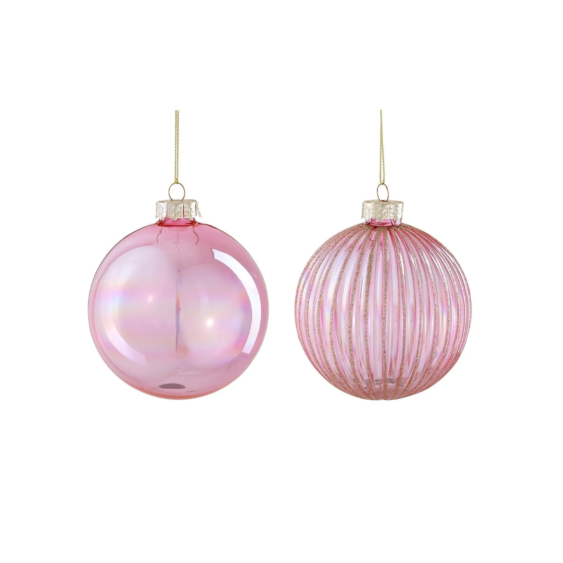 Kerstbal glas roze 8cm