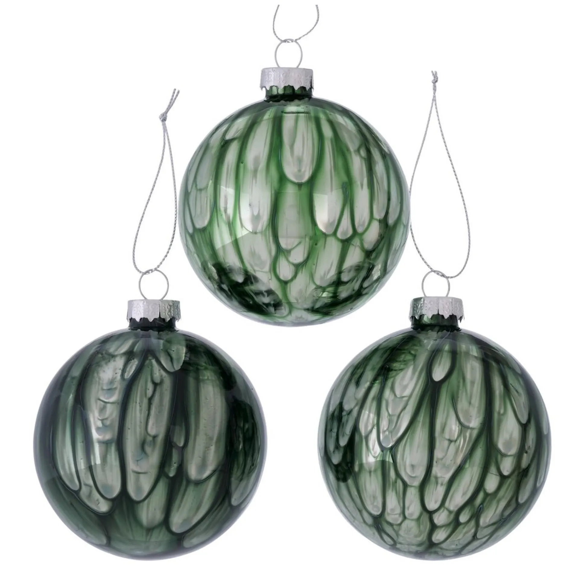 Kerstbal glas Shadie groen 8cm