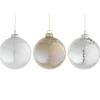 Kerstbal glas zilver goud 10cm