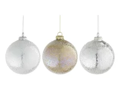 Kerstbal glas zilver goud 10cm