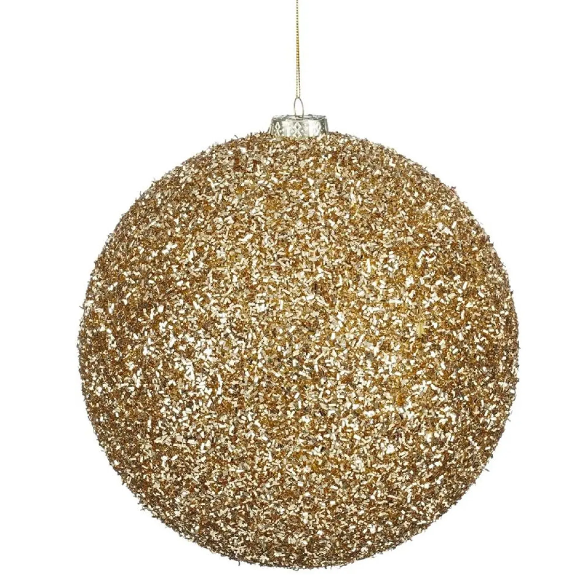 Kerstbal onbreekbaar champagne 20 cm
