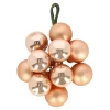 Kerstbal tros 2 cm 10st. roze goud