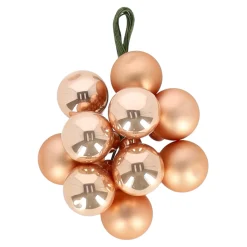 Kerstbal tros 2 cm 10st. roze goud