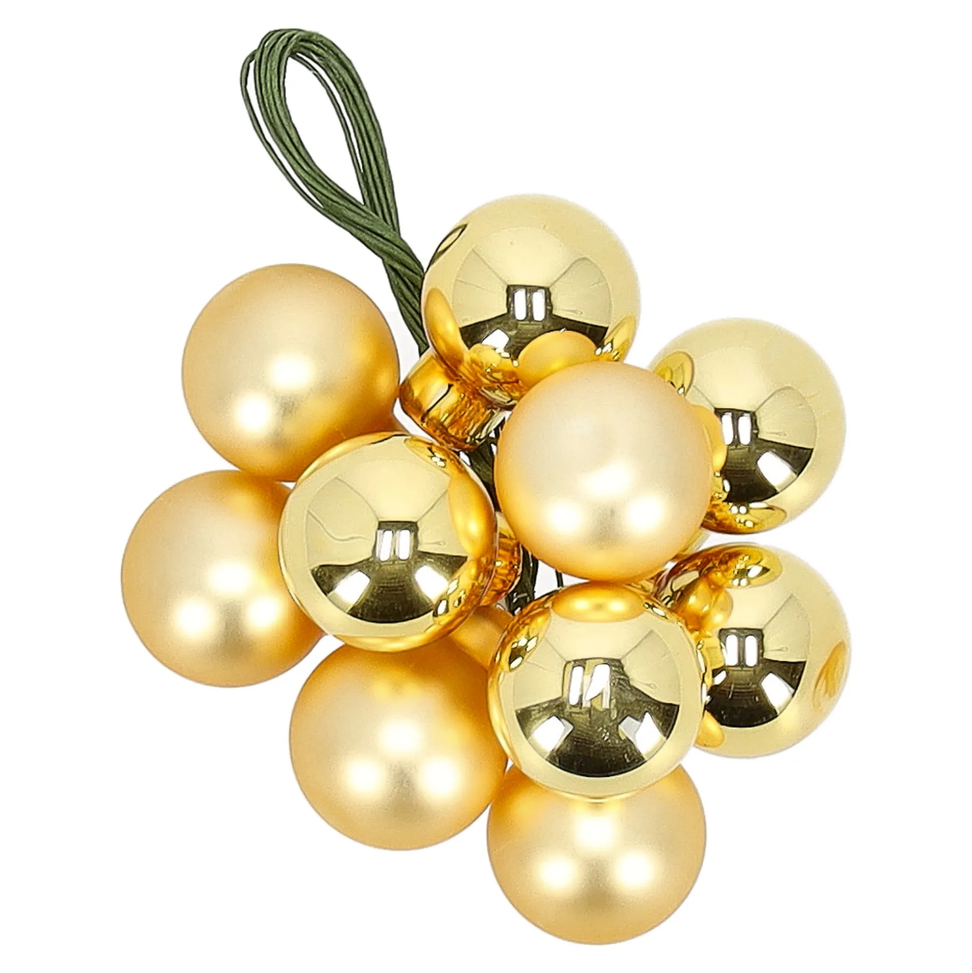 Kerstbal tros 2cm 10st goud
