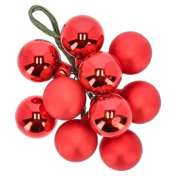 Kerstbal tros 2cm 10st rood
