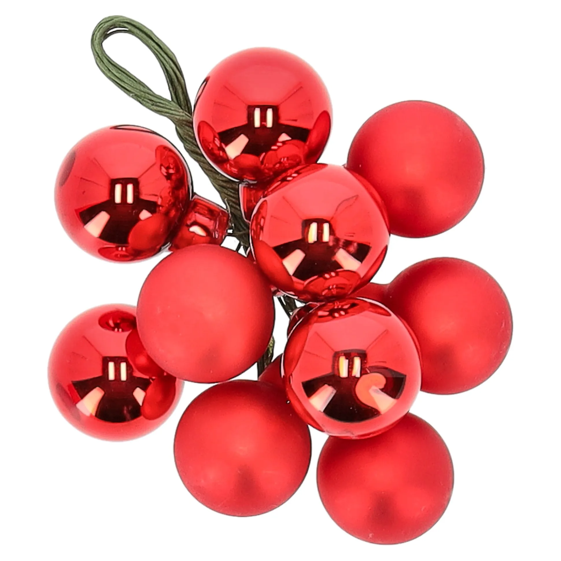 Kerstbal tros 2cm 10st rood