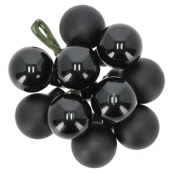 Kerstbal tros 2cm 10st zwart