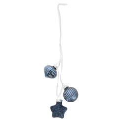 Kerstbal tros mix 3st. midnight blue