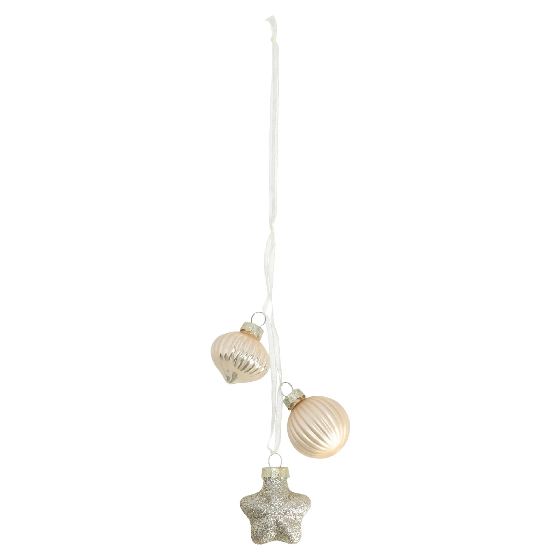 Kerstbal tros mix 3st pearl