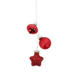 Kerstbal tros mix 3st rood