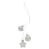 Kerstbal tros mix 3st. wit