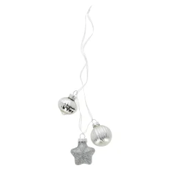 Kerstbal tros mix 3st. zilver