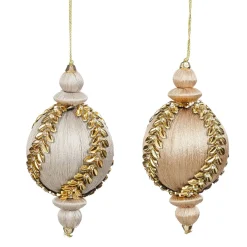 Kerstbal zilver champagne 8 cm