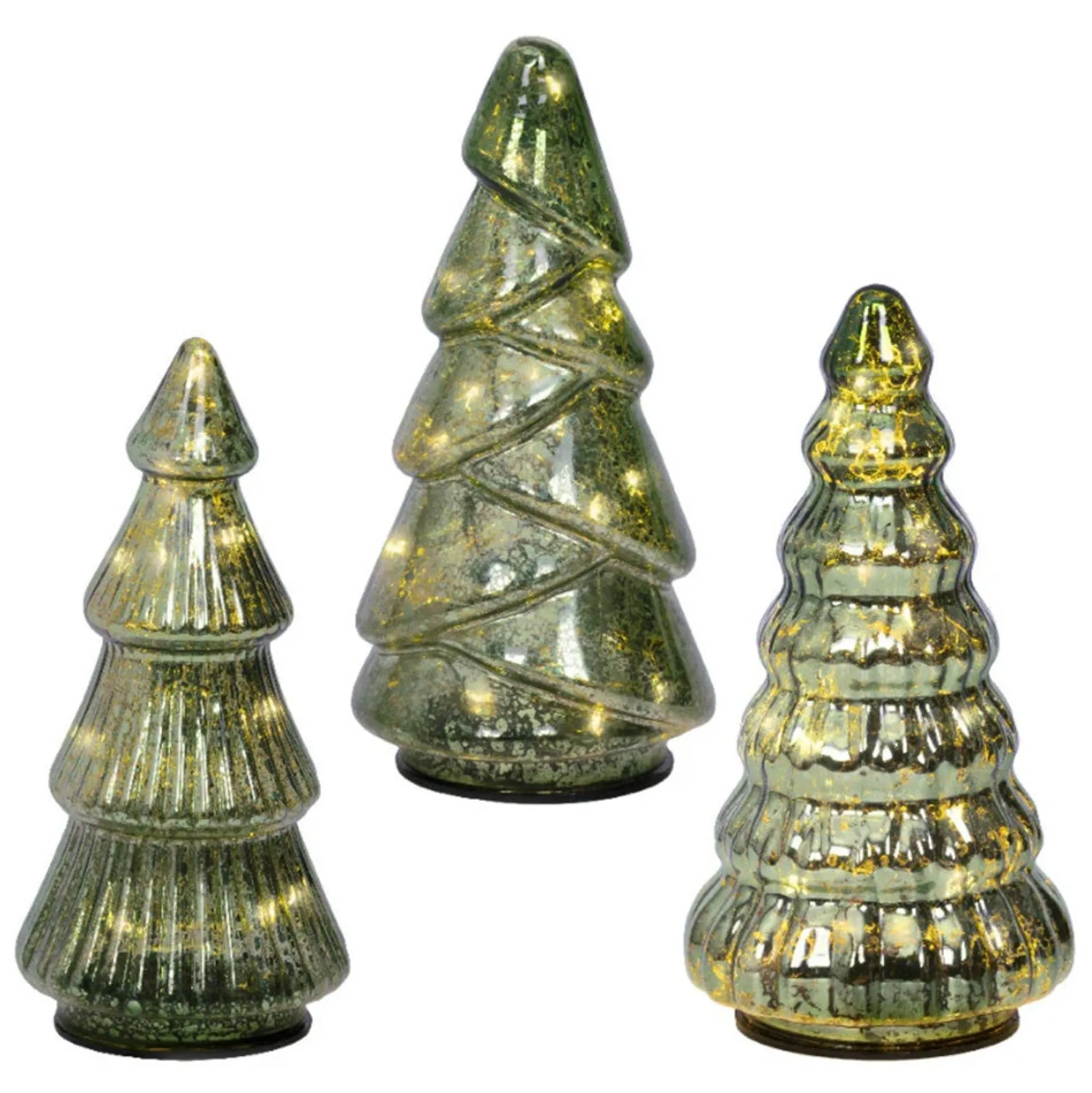 Kerstboom glas led groen 17 cm