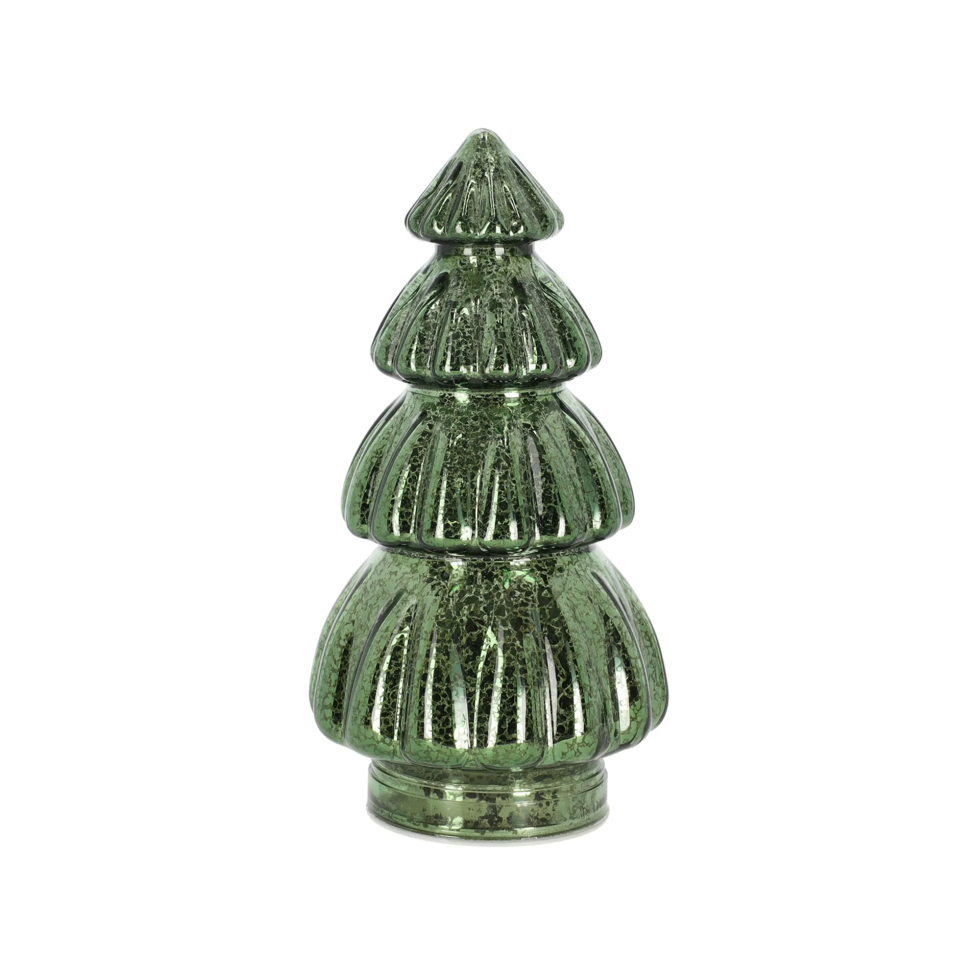 Kerstboom glas met led groen 29cm