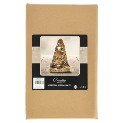 Kerstdorp boom en chalet 20 x 33 cm