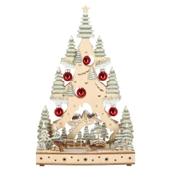 Kerstdorp boom met kerstbal 20 x 33 cm