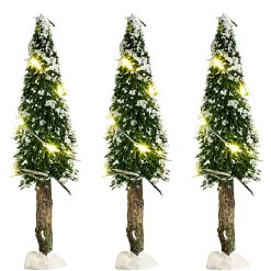 Kerstdorp boom met LED warm wit 14cm
