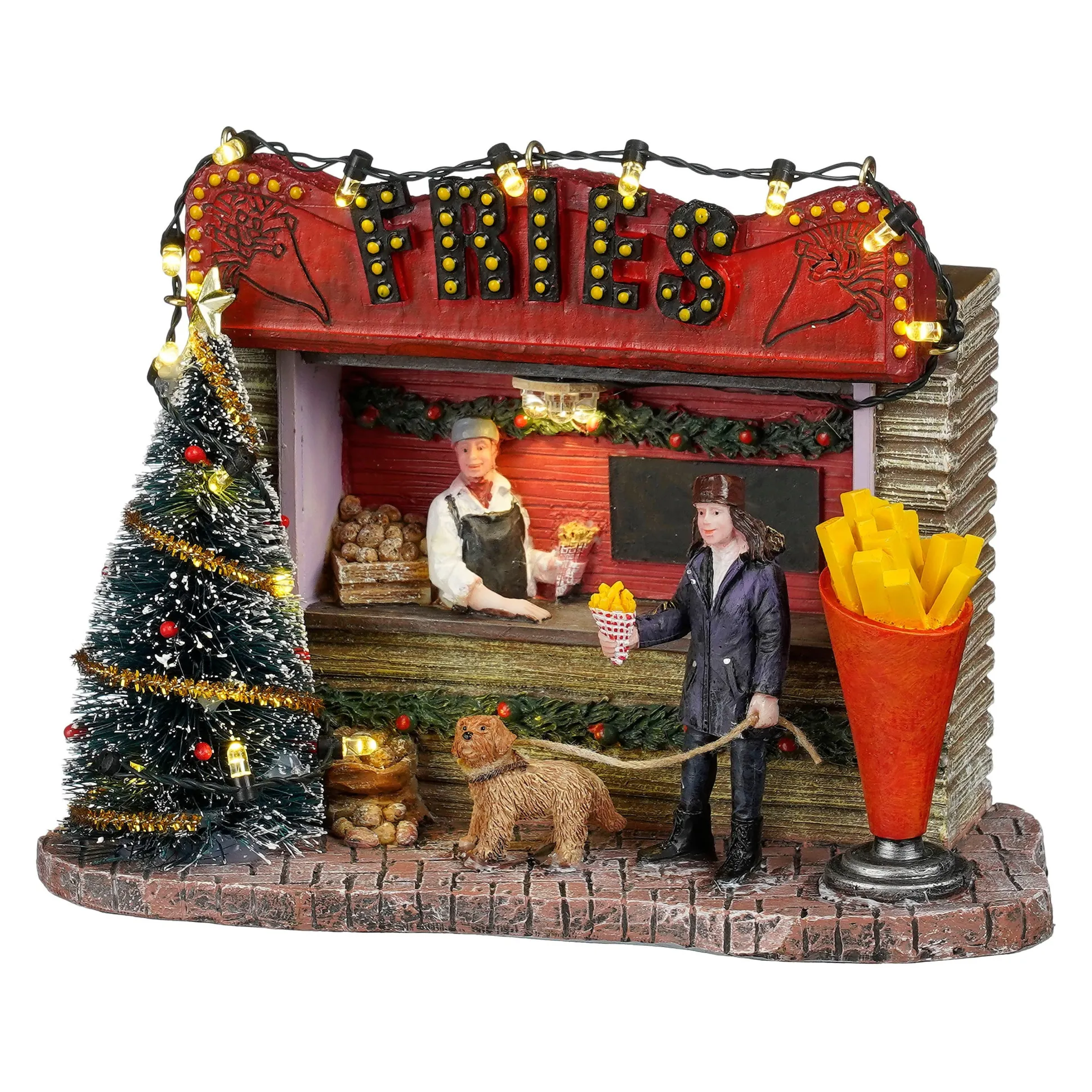Kerstdorp Friettent 16x8x12cm