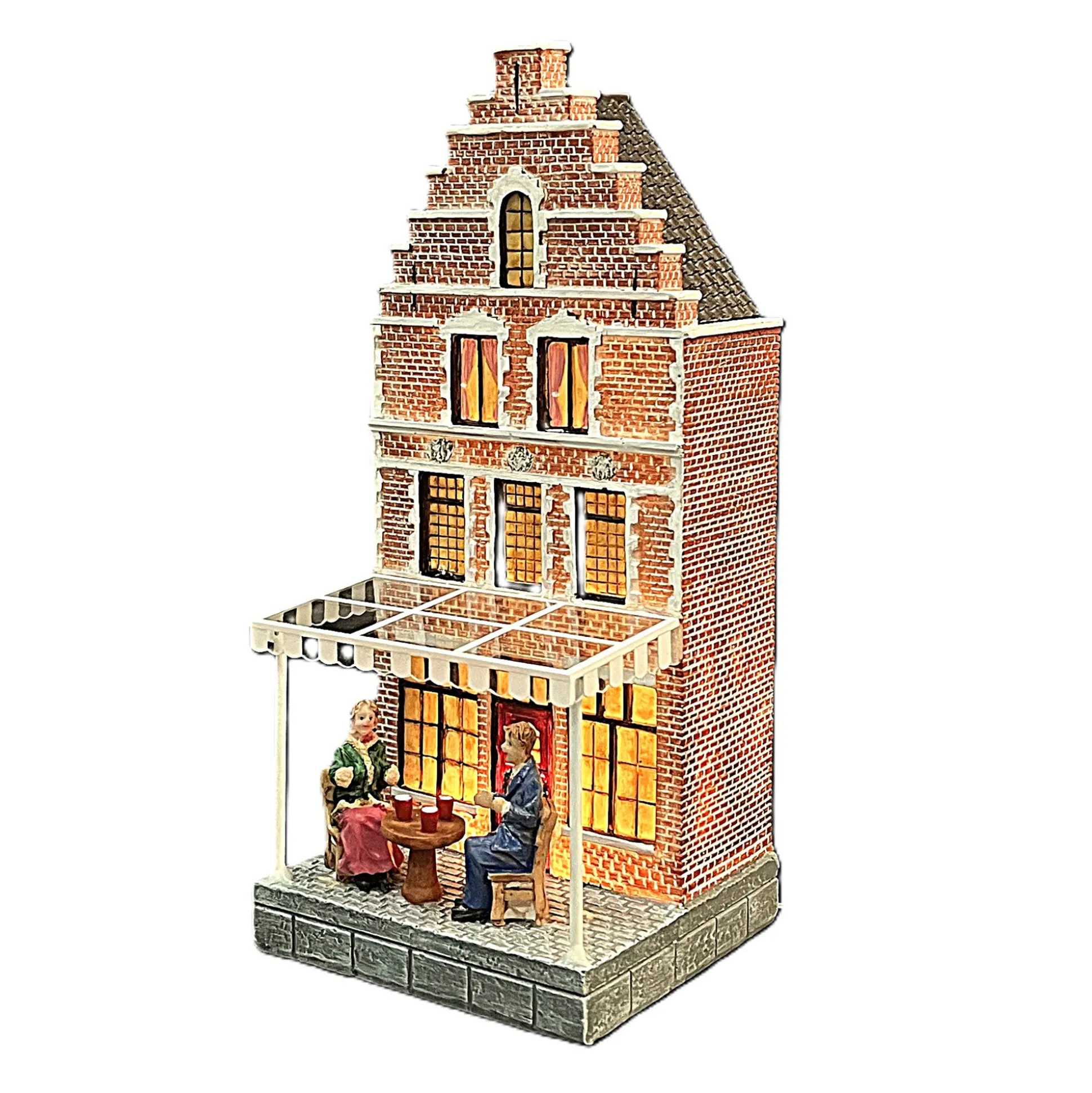 Kerstdorp huis pergola 9x9x21cm