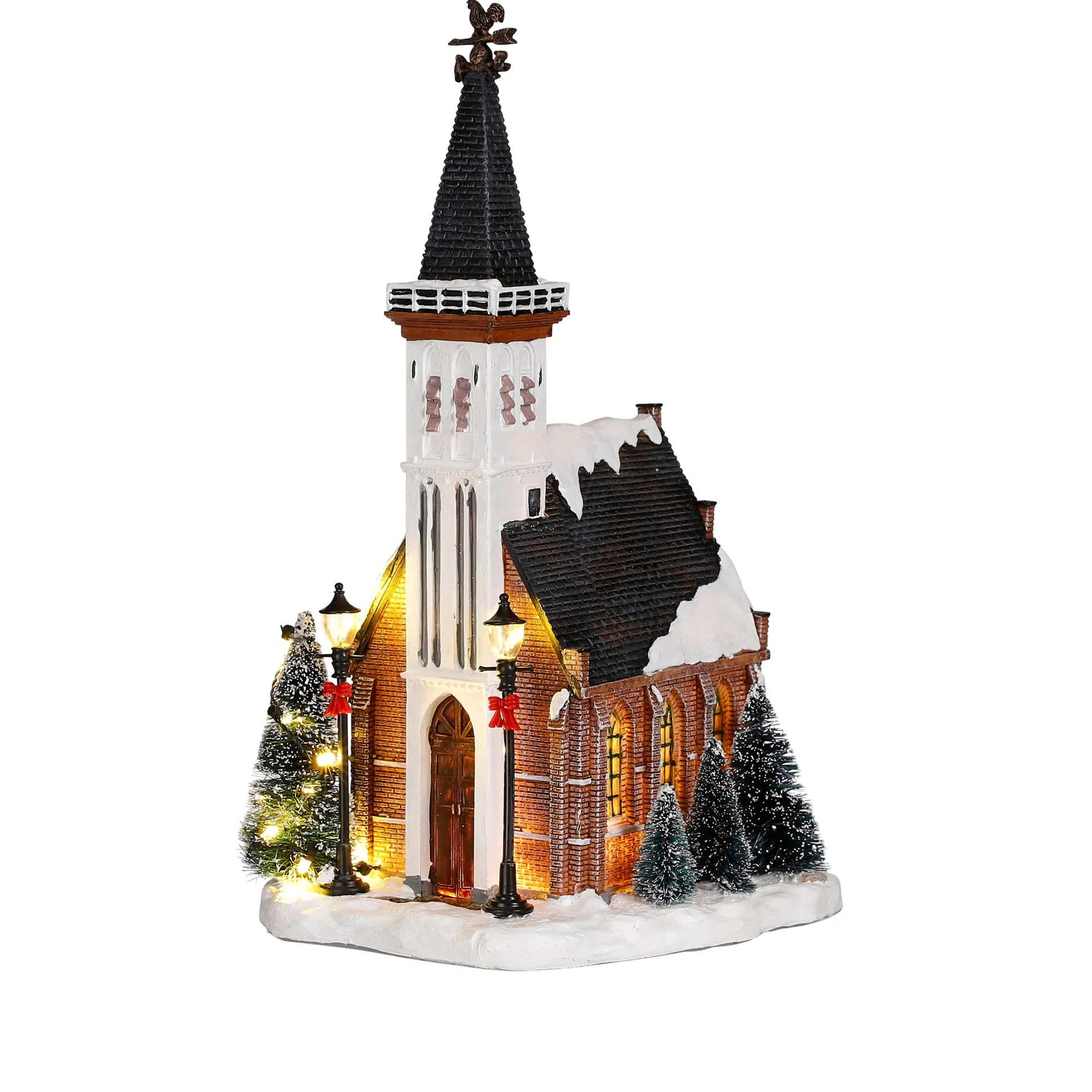 Kerstdorp Kerk 15x16x31cm
