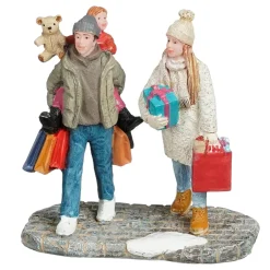 Kerstdorp Kerstmarktbezoekers 7x4x7cm