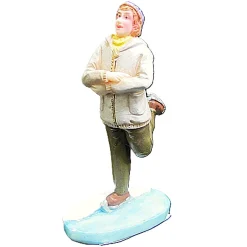 Kerstdorp schaatster beige
