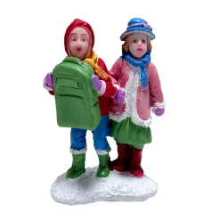 Kerstdorp schoolkinderen
