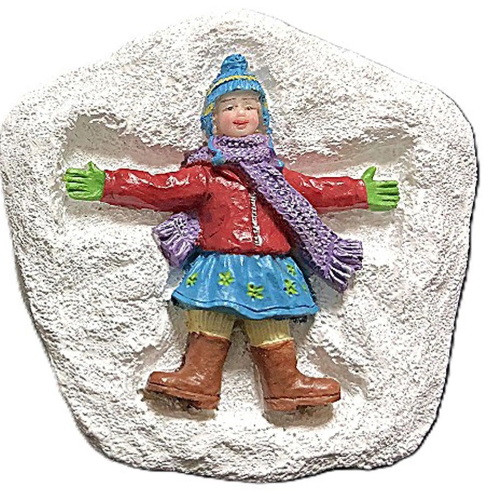 Kerstdorp sneeuwengel meisje 6cm