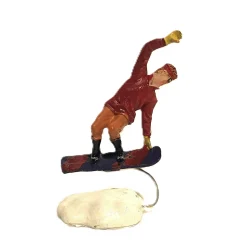 Kerstdorp snowboarder rood