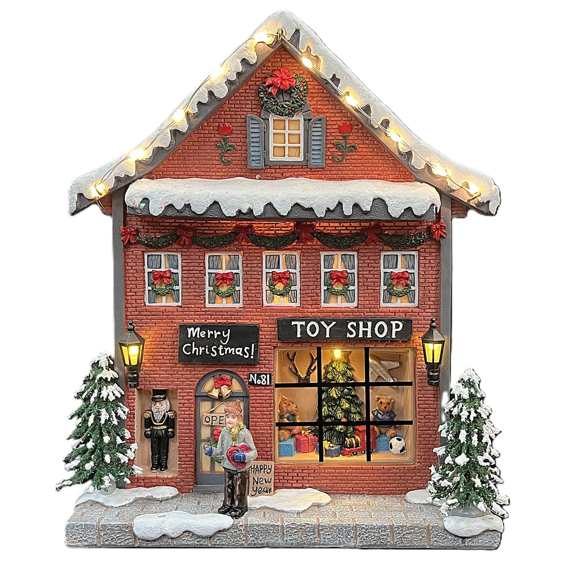 Kerstdorp speelgoedwinkel 18x8x22cm