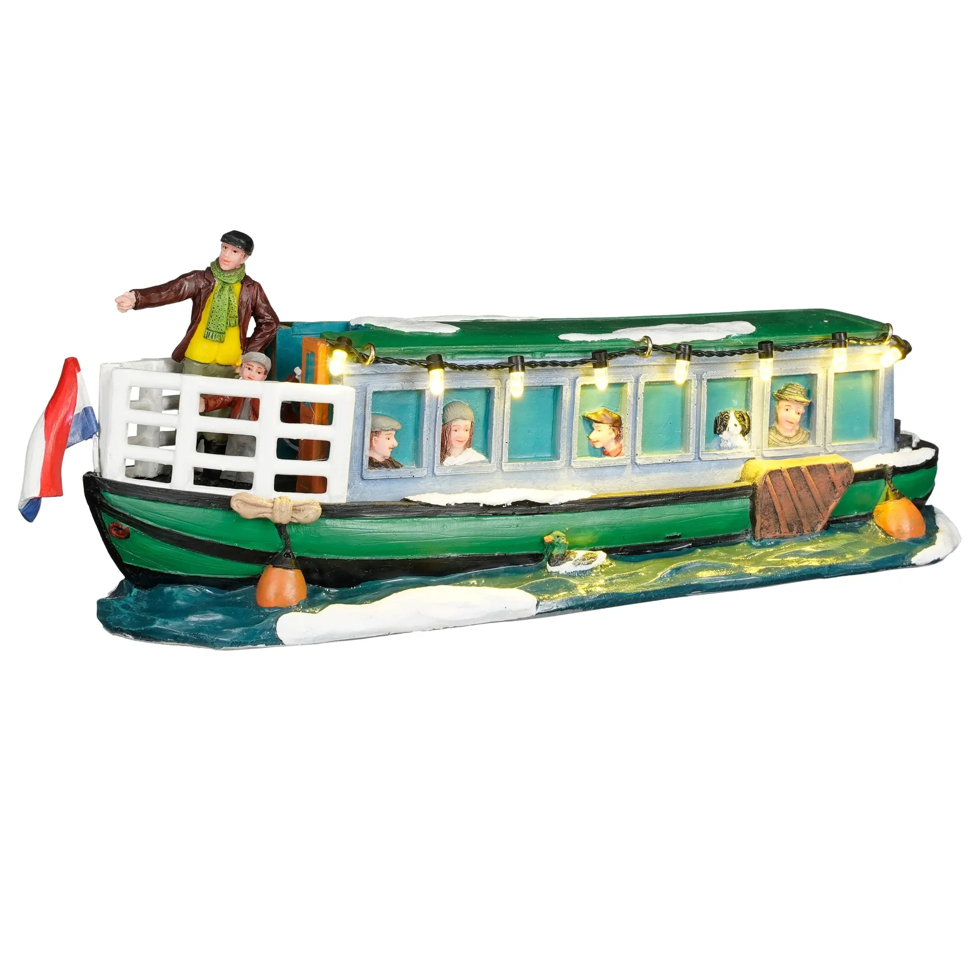 Kerstdorp Toerboot 25x9x9cm