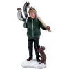 Kerstdorp visser met hond