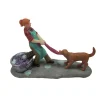 Kerstdorp vrouw met hond