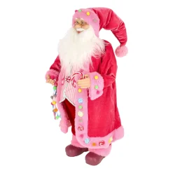 Kerstman 60 cm candy pink