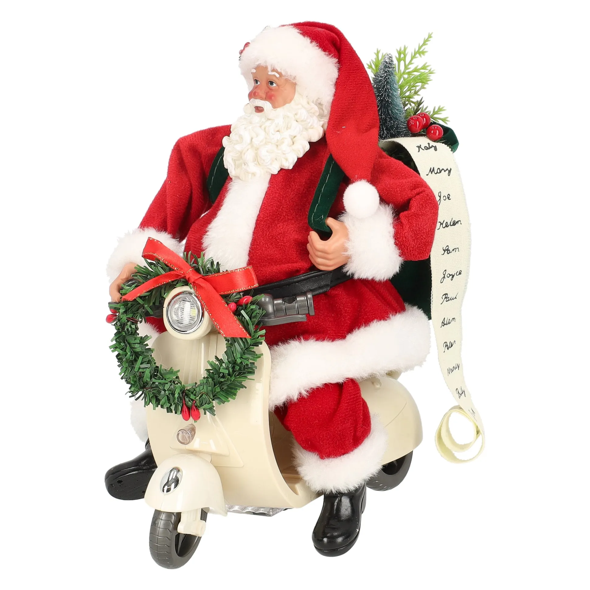 Kerstman 28 cm op vespa