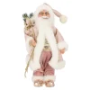 Kerstman 30cm luxe roze
