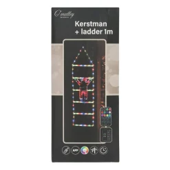 Kerstman op ladder 116 RGB-LED