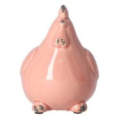 Kip keramiek 15 cm antiek roze