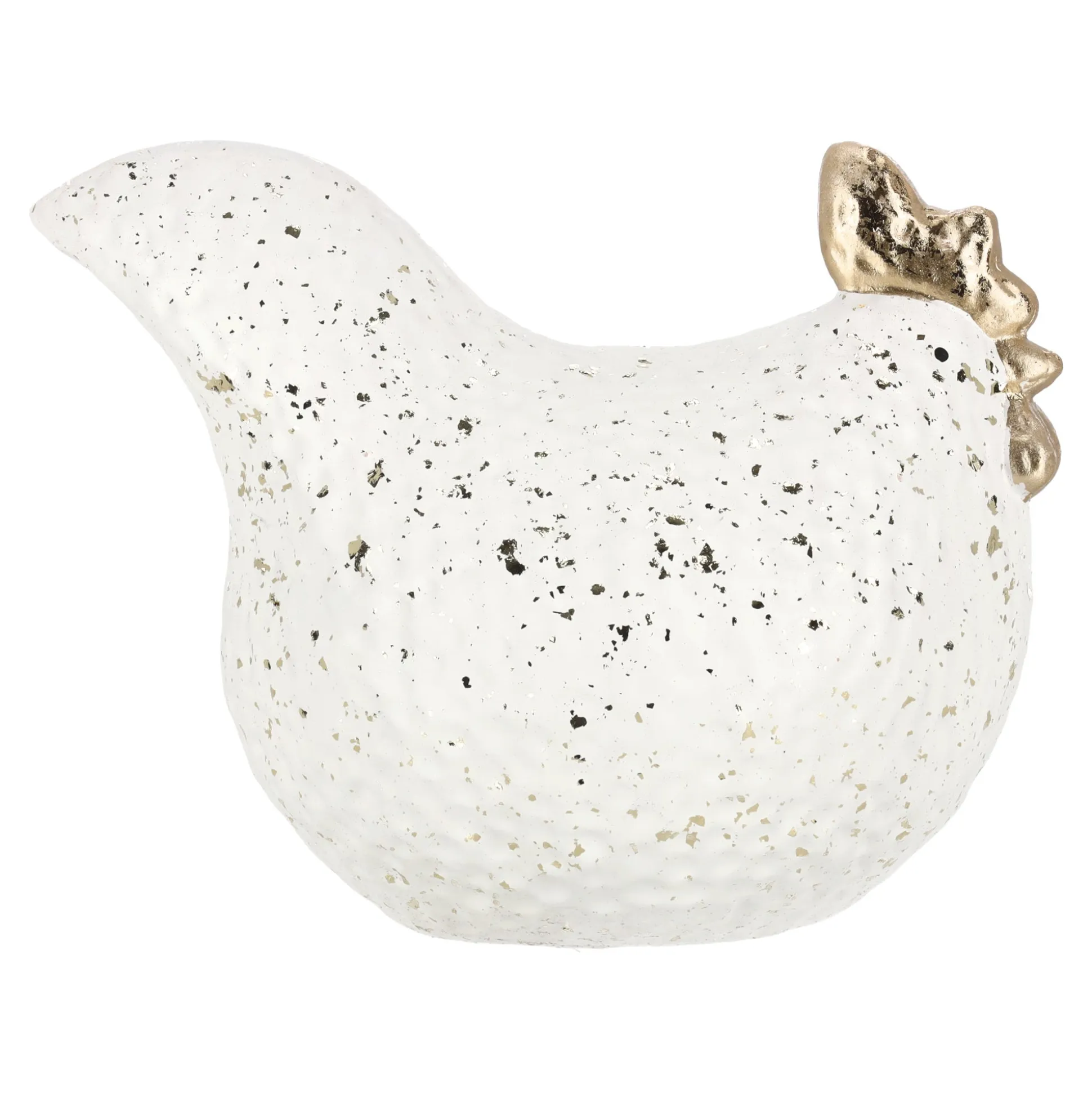 Kip wit goud 15cm