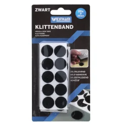 Klittenband plak rondjes 20st zwart
