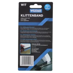 Klittenband plak 20x1000mm wit