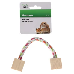 Knaagdier knabbelhout+touw 20cm